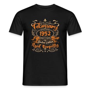 February 1952 | Aged Perfectly - Men's T-Shirt - black - Front - AI Model Male 178 light (178cm)