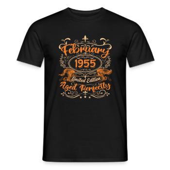 Februar 1955 | Perfekt gealtert - Männer T-Shirt - Schwarz - Vorne - AI Model Male 178 light (178cm)