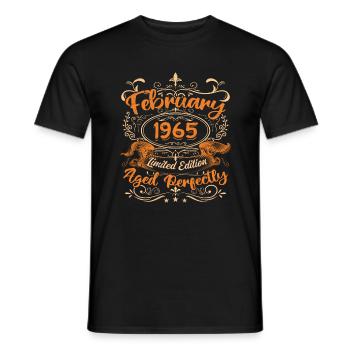 February 1965 | Aged Perfectly - T-shirt homme - noir - Devant - AI Model Male 178 light (178cm)
