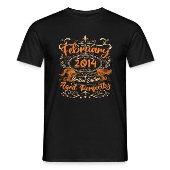 Februar 2014 | Perfekt gealtert - Männer T-Shirt - Schwarz - Vorne - AI Model Male 178 light (178cm)