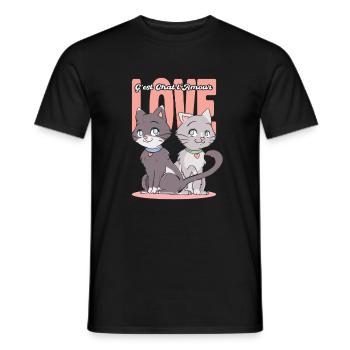 C'est Chat L'amour - T-shirt homme - noir - Devant - AI Model Male 178 light (178cm)