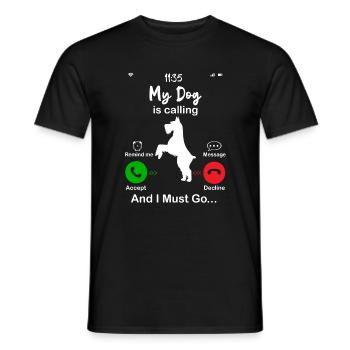 My Dog is calling - Men's T-Shirt - black - Front - AI Model Male 178 light (178cm)