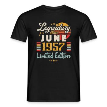 légendes sont nées en juin 1957 | éditions limitée - T-shirt homme - noir - Devant - AI Model Male 178 light (178cm)