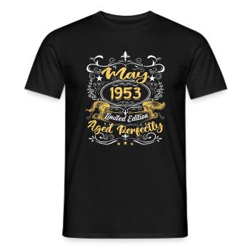 Mai 1953 - Vintage Geburtstagsgeschenk - 1953 - Männer T-Shirt - Schwarz - Vorne - AI Model Male 178 light (178cm)