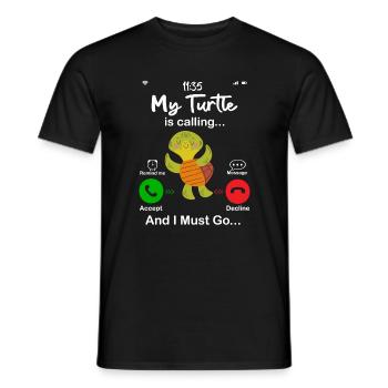 My Turtle Is Calling - T-shirt homme - noir - Devant - AI Model Male 178 light (178cm)