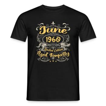 Juin 1960 | Vintage Cadeau 1960 - T-shirt homme - noir - Devant - AI Model Male 178 light (178cm)