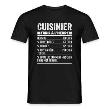 Cuisinier Idée Cadeau Humour pour Cuisinier - T-shirt homme - noir - Devant - AI Model Male 178 light (178cm)