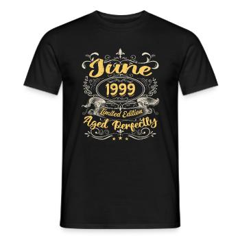 Juin 1999 | Vintage Cadeau 1999 - T-shirt homme - noir - Devant - AI Model Male 178 light (178cm)
