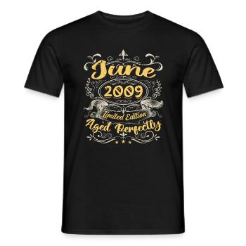 June 2009 | Vintage Gift 2009 - Men's T-Shirt - black - Front - AI Model Male 178 light (178cm)