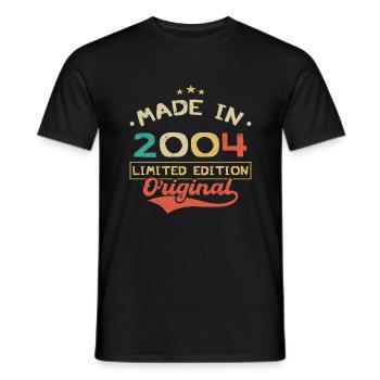 Jahrgang 2004 | Limitierte Edition 2004 | Original - Männer T-Shirt - Schwarz - Vorne - AI Model Male 178 light (178cm)