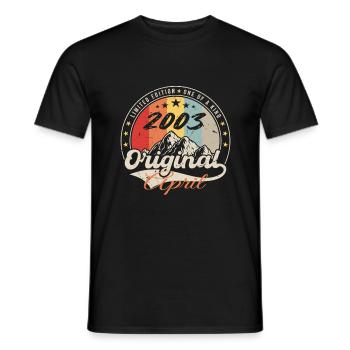 Avril 2003 Cadeau D'anniversaire Avril 2003 Vintag - T-shirt homme - noir - Devant - AI Model Male 178 light (178cm)