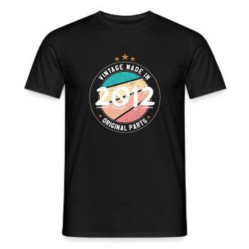 Birthday Gift 2012 Women | Born in 2012 - Men's T-Shirt - black - Front - AI Model Male 178 light (178cm)