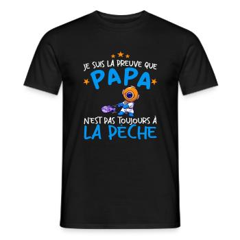 Papa Pêche Pêcheur Bébé Nourrisson Naissance - T-shirt homme - noir - Devant - AI Model Male 178 light (178cm)