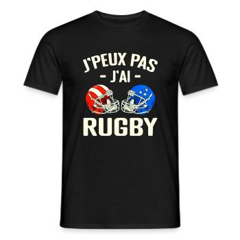 J'peux Pas J'ai Rugby - T-shirt homme - noir - Devant - AI Model Male 178 light (178cm)