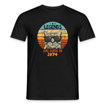 Les légendes sont nées en 1974 Anniversaire Cadeau - T-shirt homme - noir - Devant - AI Model Male 178 light (178cm)