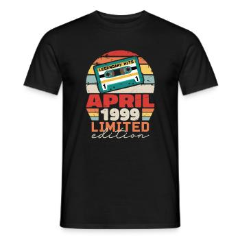 April 1999 Vintage Anniversary Retro Gift, 1999 - Men's T-Shirt - black - Front - AI Model Male 178 light (178cm)