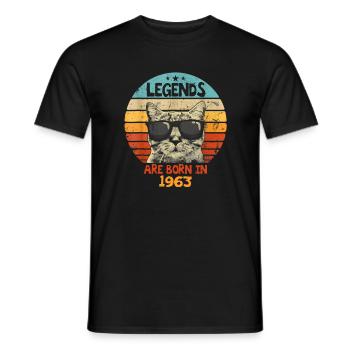 Les légendes sont nées en 1963 Anniversaire Cadeau - T-shirt homme - noir - Devant - AI Model Male 178 light (178cm)