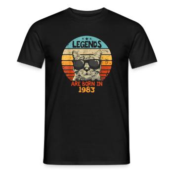 Les légendes sont nées en 1983 Anniversaire Cadeau - T-shirt homme - noir - Devant - AI Model Male 178 light (178cm)