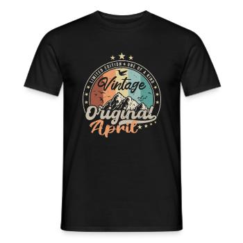 Né en Avril Cadeau D'anniversaire - T-shirt homme - noir - Devant - AI Model Male 178 light (178cm)