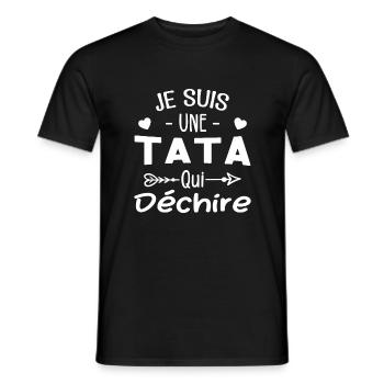 Je Suis Une Tata Qui Déchire - T-shirt homme - noir - Devant - AI Model Male 178 light (178cm)