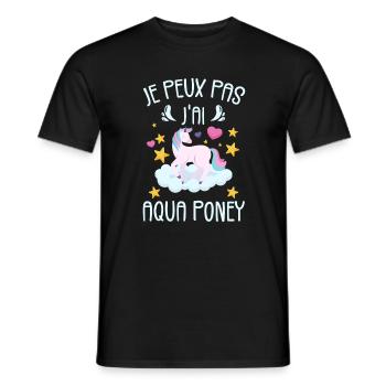 Je Peux Pas J'ai Aqua Poney - T-shirt homme - noir - Devant - AI Model Male 178 light (178cm)