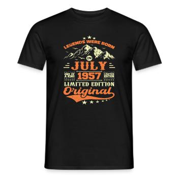 July 1957 vintage retro anniversary 1957 - Men's T-Shirt - black - Front - AI Model Male 178 light (178cm)