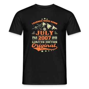July 2007 vintage retro anniversary 2007 - Men's T-Shirt - black - Front - AI Model Male 178 light (178cm)