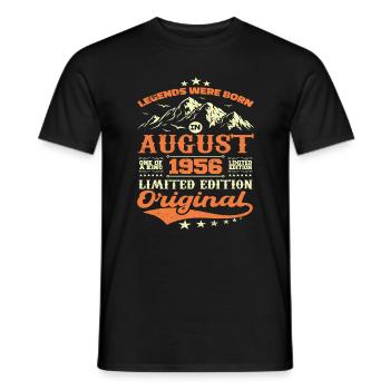 Août 1956 Anniversaire 1956 légendes Août - T-shirt homme - noir - Devant - AI Model Male 178 light (178cm)
