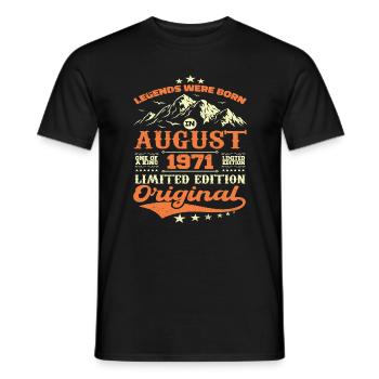 Août 1971 Anniversaire 1971 légendes Août - T-shirt homme - noir - Devant - AI Model Male 178 light (178cm)