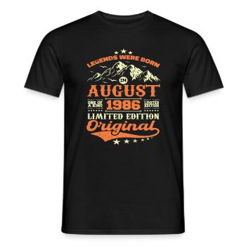 August 1986 Jubiläum 1986 Legenden August - Männer T-Shirt - Schwarz - Vorne - AI Model Male 178 light (178cm)