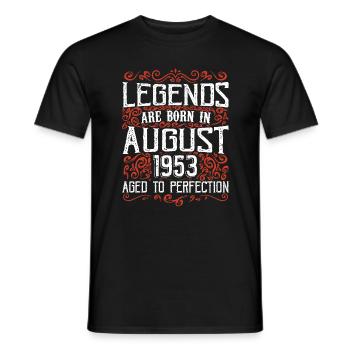 August 1953 anniversary 1953 legends August - Men's T-Shirt - black - Front - AI Model Male 178 light (178cm)