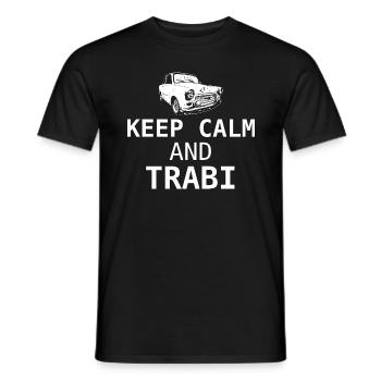 Trabi - KEEP CALM ET TRABI - T-shirt homme - noir - Devant - AI Model Male 178 light (178cm)