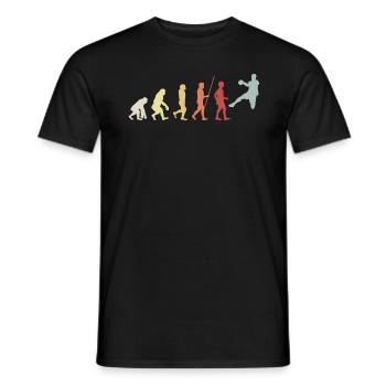 Handball Evolution Retro Geschenk Handballer - Männer T-Shirt - Schwarz - Vorne - AI Model Male 178 light (178cm)