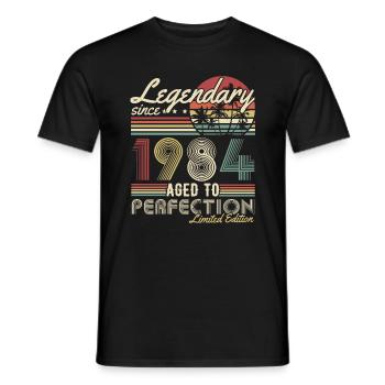 Légendaire depuis 1984 Cadeau d’anniversaire vintage - T-shirt homme - noir - Devant - AI Model Male 178 light (178cm)