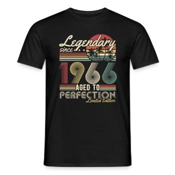 Légendaire depuis 1966 Cadeau d’anniversaire vintage - T-shirt homme - noir - Devant - AI Model Male 178 light (178cm)