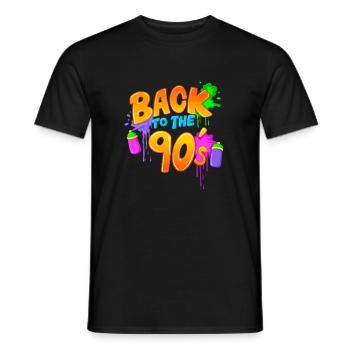 Retour aux années 90 pour les enfants des années 90 avec des graffitis - T-shirt homme - noir - Devant - AI Model Male 178 light (178cm)