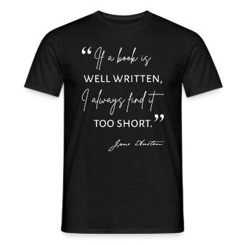 Avid Reader II - Citation de Jane Austen - T-shirt homme - noir - Devant - AI Model Male 178 light (178cm)