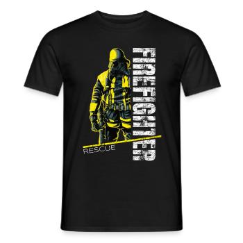 Protecteurs respiratoires - Firefighter Rescue - T-shirt homme - noir - Devant - AI Model Male 178 light (178cm)