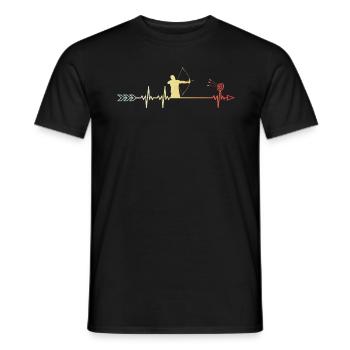 Pfeil und Bogen Bogenschütze Heartbeat Frequenz - Männer T-Shirt - Schwarz - Vorne - AI Model Male 178 light (178cm)