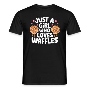 Just A Girl Who Loves Waffles - Men's T-Shirt - black - Front - AI Model Male 178 light (178cm)