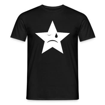 Trauriger Stern Grafik - Männer T-Shirt - Schwarz - Vorne - AI Model Male 178 light (178cm)