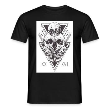 Tête de mort - T-shirt homme - noir - Devant - AI Model Male 178 light (178cm)