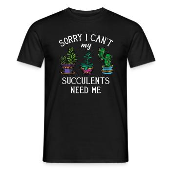 Meine Sukkulenten brauchen mich Geschenk - Männer T-Shirt - Schwarz - Vorne - AI Model Male 178 light (178cm)