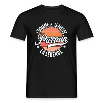 Parrain l homme mythe légende t shirt parrain - T-shirt homme - noir - Devant - AI Model Male 178 light (178cm)