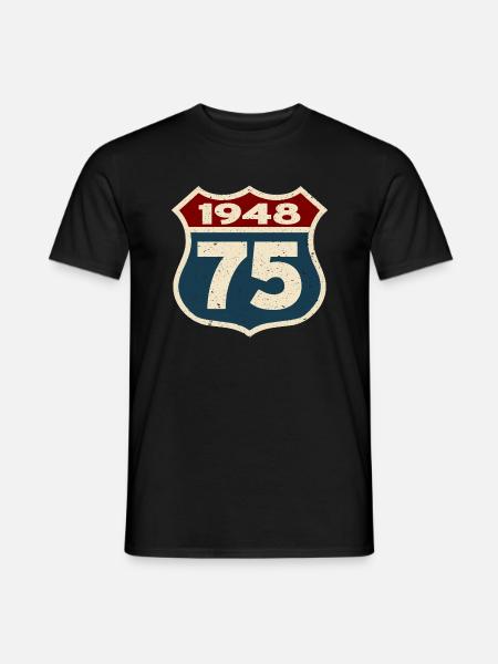 75 years old - birthday 1948 - born in 1948 - Men's T-Shirt - black