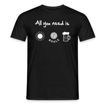 All you need is Boule - Männer T-Shirt - Schwarz - Vorne - AI Model Male 178 light (178cm)