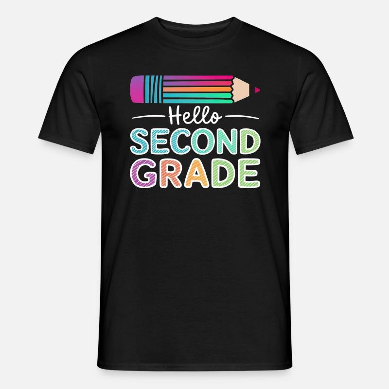 Hello Second Grade - Männer T-Shirt - Schwarz