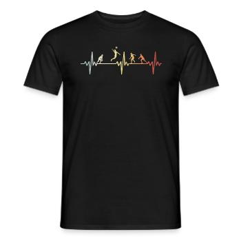 Équipe de volley-ball Fréquence Heartbeat Retro - T-shirt homme - noir - Devant - AI Model Male 178 light (178cm)