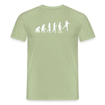 Idée cadeau Handball Player Evolution Blanc - T-shirt homme - vert sauge - Devant - AI Model Male 178 light (178cm)