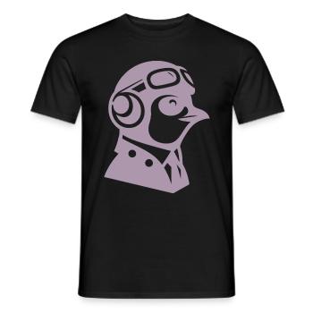 Penguin Pilot Airplane Flying Flight License - Men's T-Shirt - black - Front - AI Model Male 178 light (178cm)